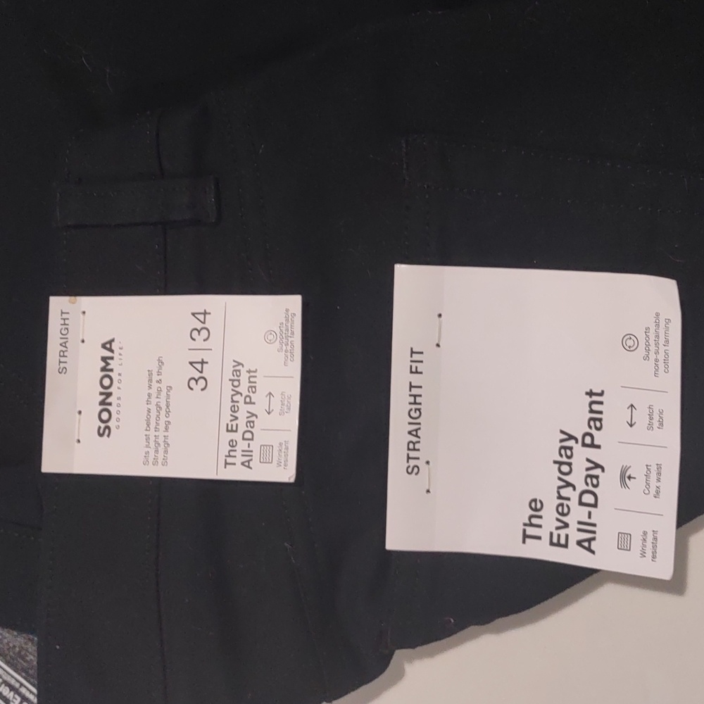 Sonoma mens 5 pocket dress twill pants . Black 34x34  NWT.